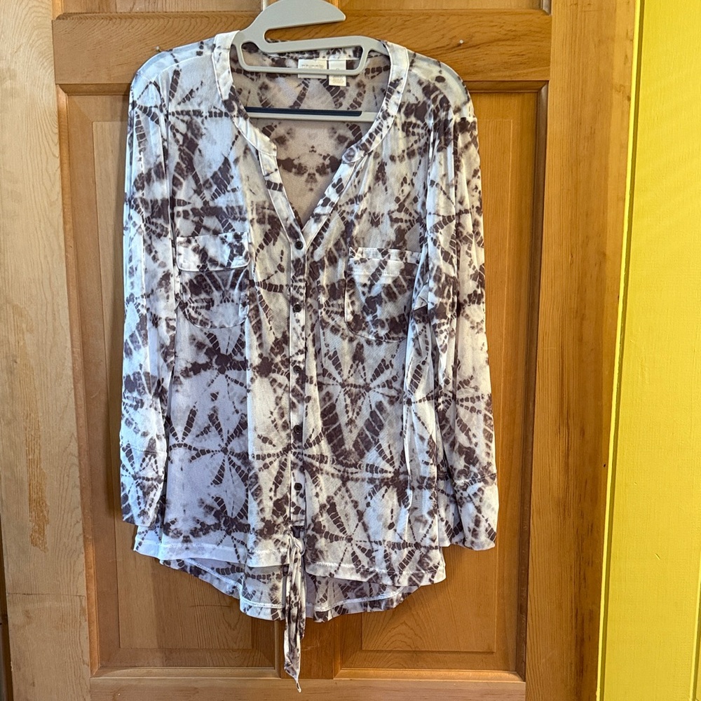 Chico’s Tie-Dye Button-Up Blouse